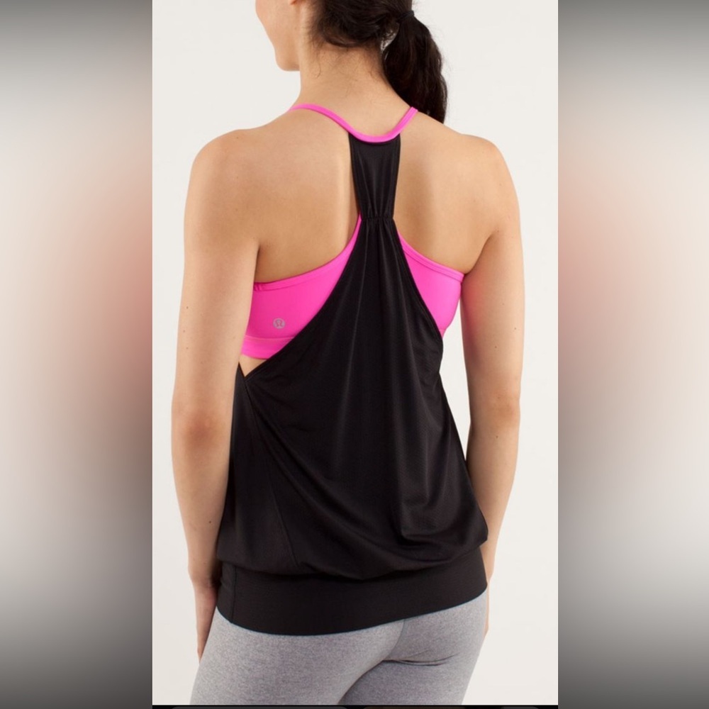 Lululemon No Limits Tank Black / Raspberry Glo Light size 4